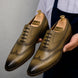 Mossverde Hand-Patina Wingtip Brogue Oxford for Men - Goodyear Welted Leather Shoes