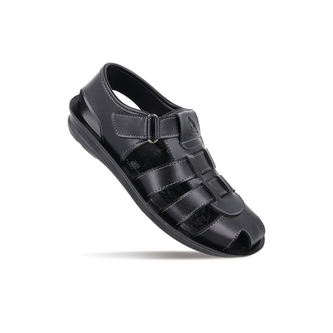 Murtosa Velcro Closed-Toe Fisherman Sandal for Men - Cushioned Leather Fisherman Sandals