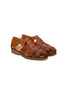 Mystras Burnished Crepe-Sole Fisherman Sandal for Men - Caged Leather Fisherman Sandals