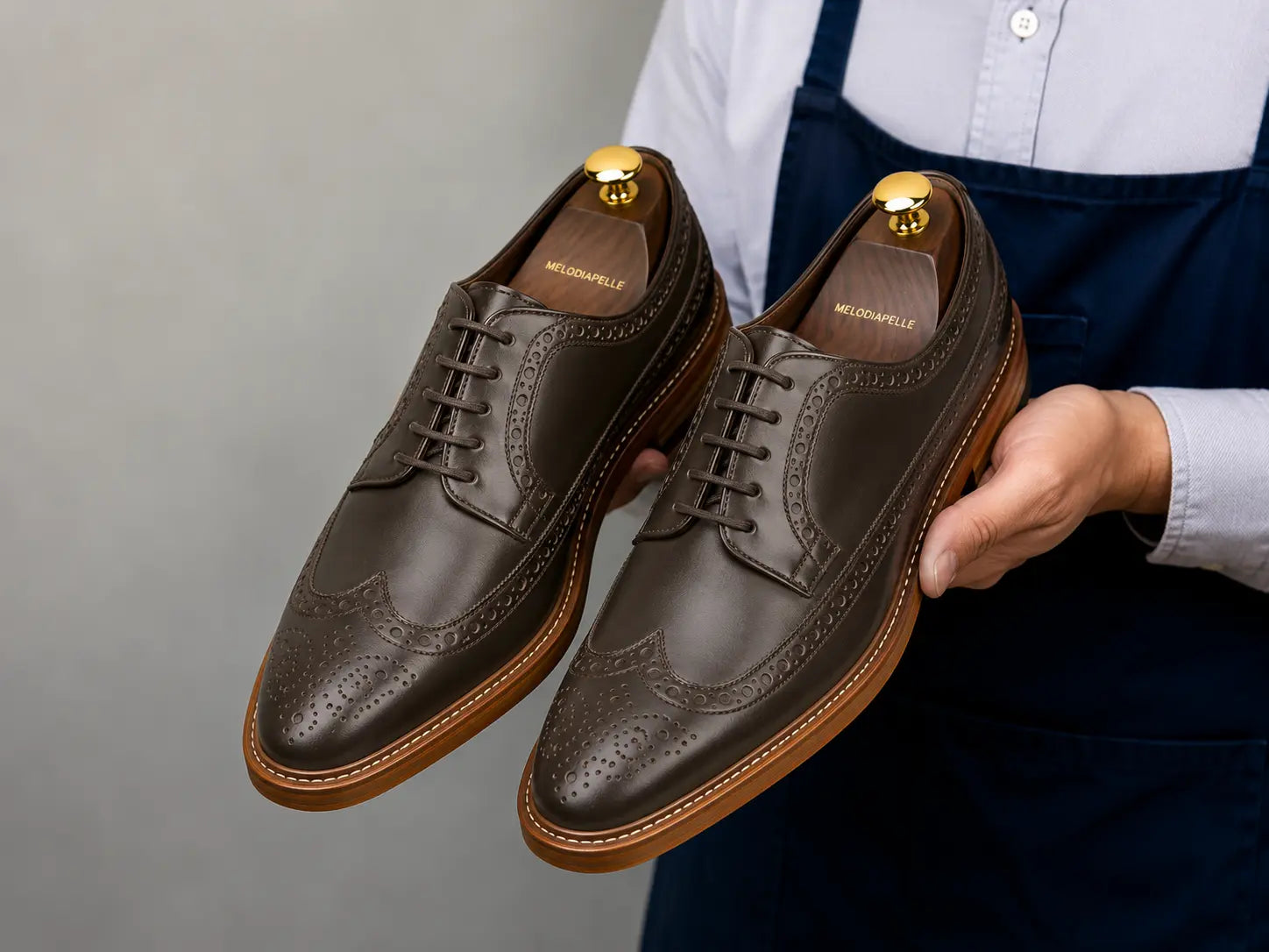 Morano Wingtip Brogue Derby for Men - Goodyear Welted Full-Grain Leather Shoes