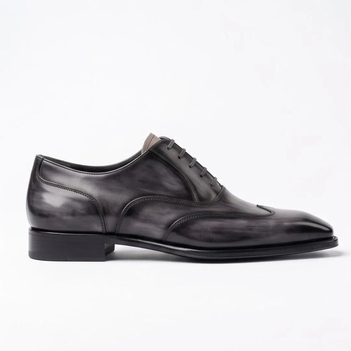 Morengo Smoked Wingtip Wingtip Oxford for Men - Burnished Wingtip Oxford Shoes