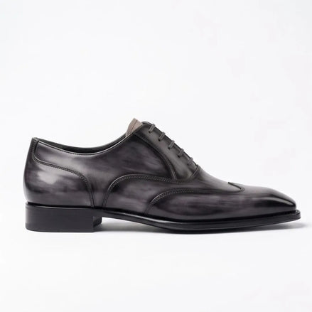 Morengo Smoked Wingtip Wingtip Oxford for Men - Burnished Wingtip Oxford Shoes