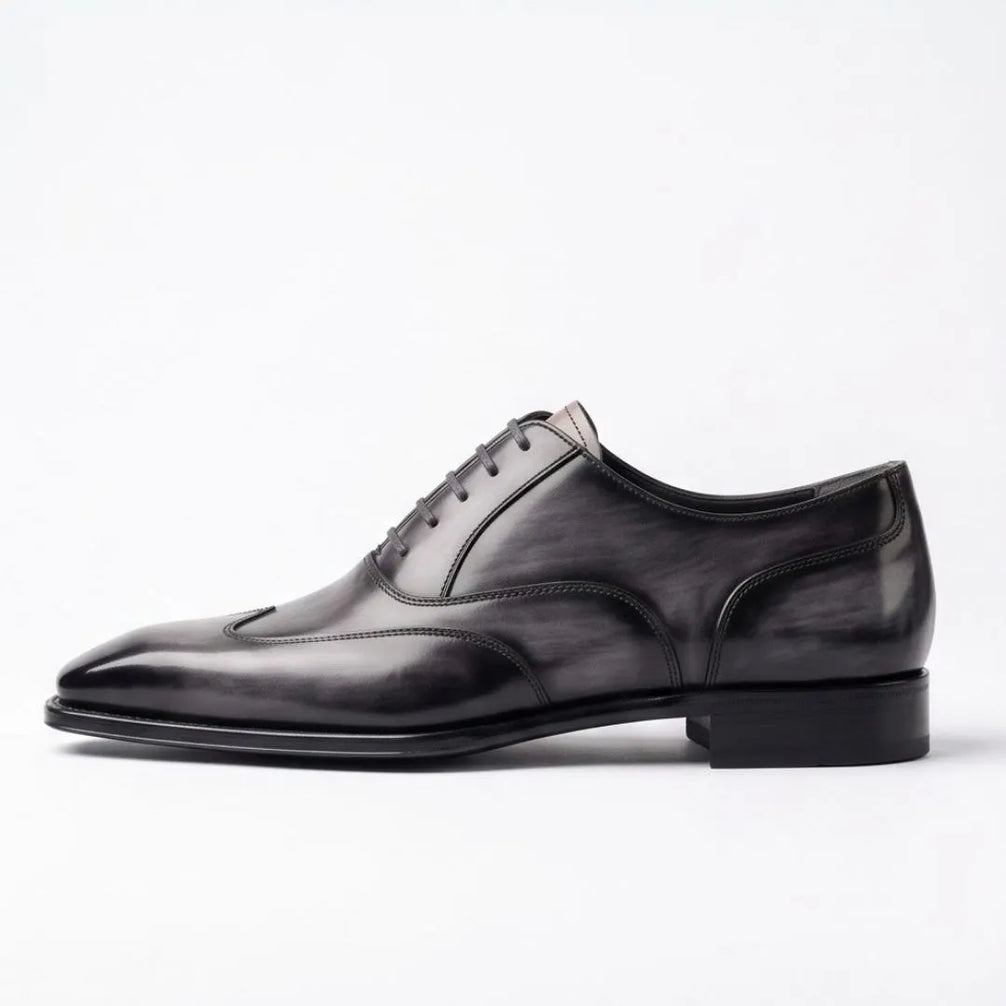 Morengo Smoked Wingtip Wingtip Oxford for Men - Burnished Wingtip Oxford Shoes