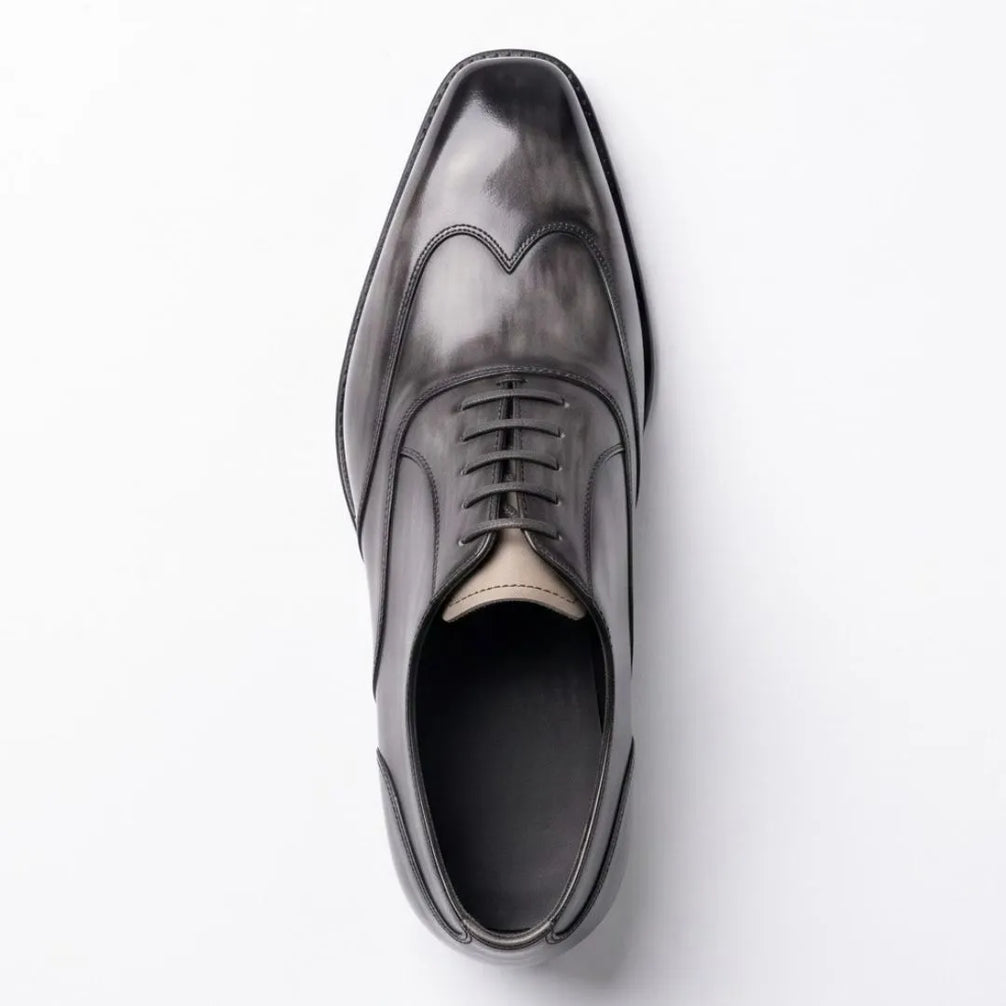 Morengo Smoked Wingtip Wingtip Oxford for Men - Burnished Wingtip Oxford Shoes