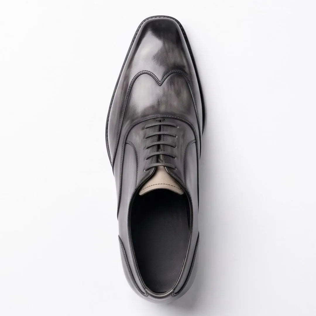 Morengo Smoked Wingtip Wingtip Oxford for Men - Burnished Wingtip Oxford Shoes