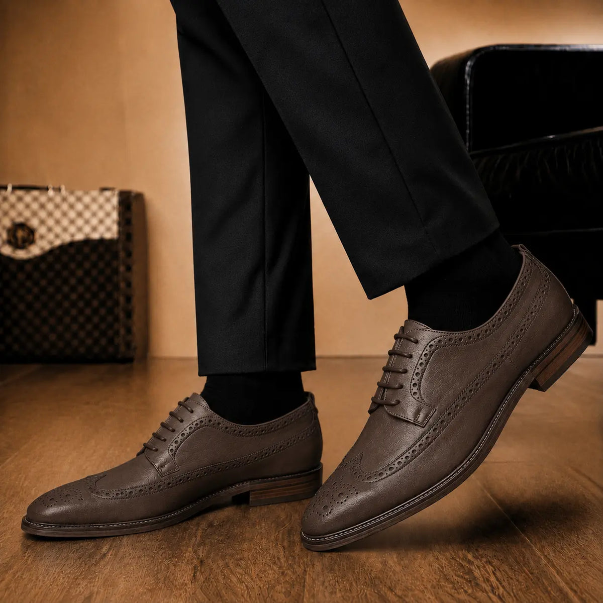 Missourie Longwing Brogue Derby for Men - Goodyear Welted Full-Grain Leather Shoes