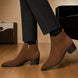 Maddox Suede Zip Boot for Men - Pointed-Toe Block Heel Ankle Boots