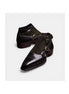 Mondragon Suede-Quarter Cap-Toe Triple Monk Strap for Men - Two-Texture Leather Dress Shoes