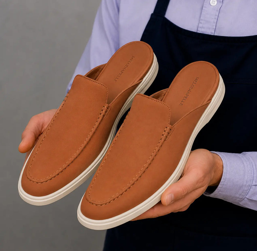 Melide Nubuck Cupsole Mule for Men - Backless Slip-On Summer Shoes
