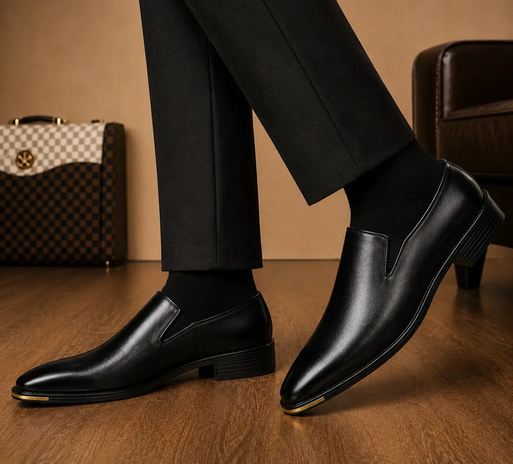 Mantova Burnished Leather Mule for Men - Backless Open-Heel Dress Shoes