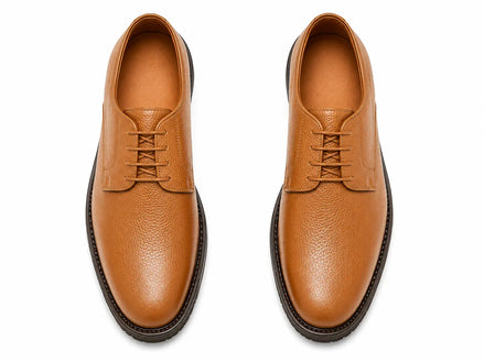 Manchester Pebble-Grain Derby for Men - Lug-Sole Leather Formal Shoes