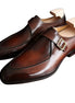 Marciana Burnished Apron-Toe Single Monk Strap for Men - Handmade Leather Dress Shoes
