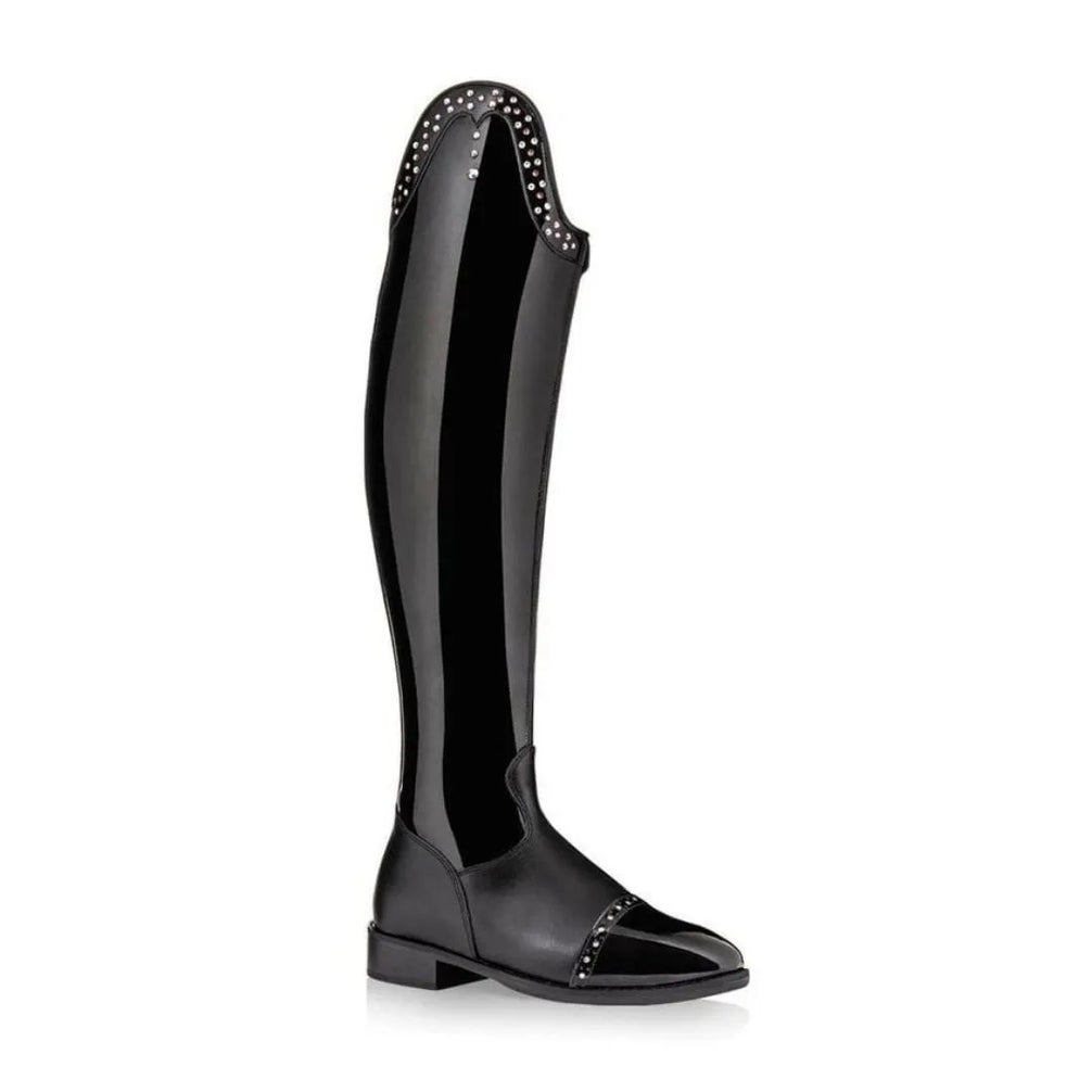 Mahora Crystal-Cap Patent Dress Riding Boot for Men - Patent Dressage Boots