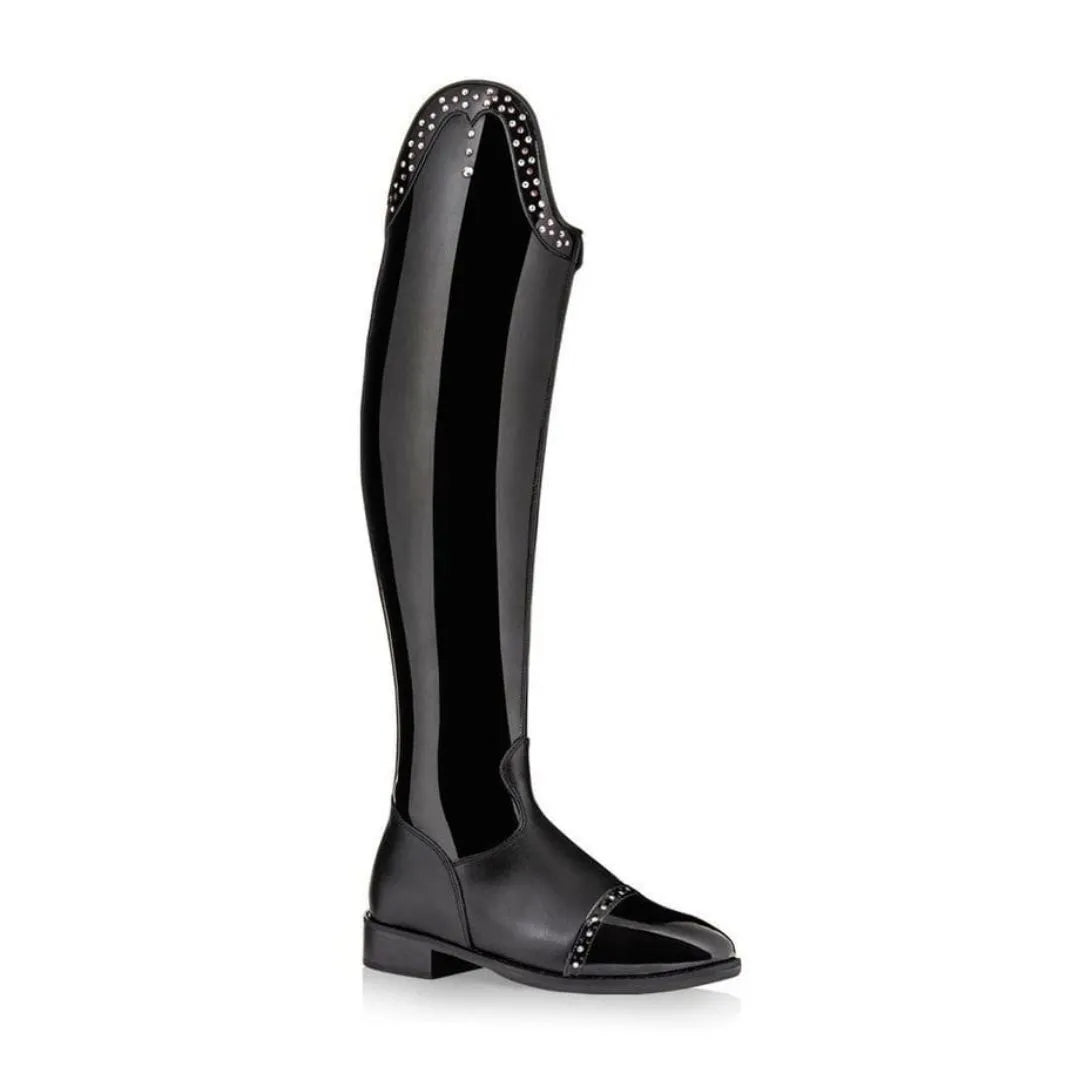 Mahora Crystal-Cap Patent Dress Riding Boot for Men - Patent Dressage Boots