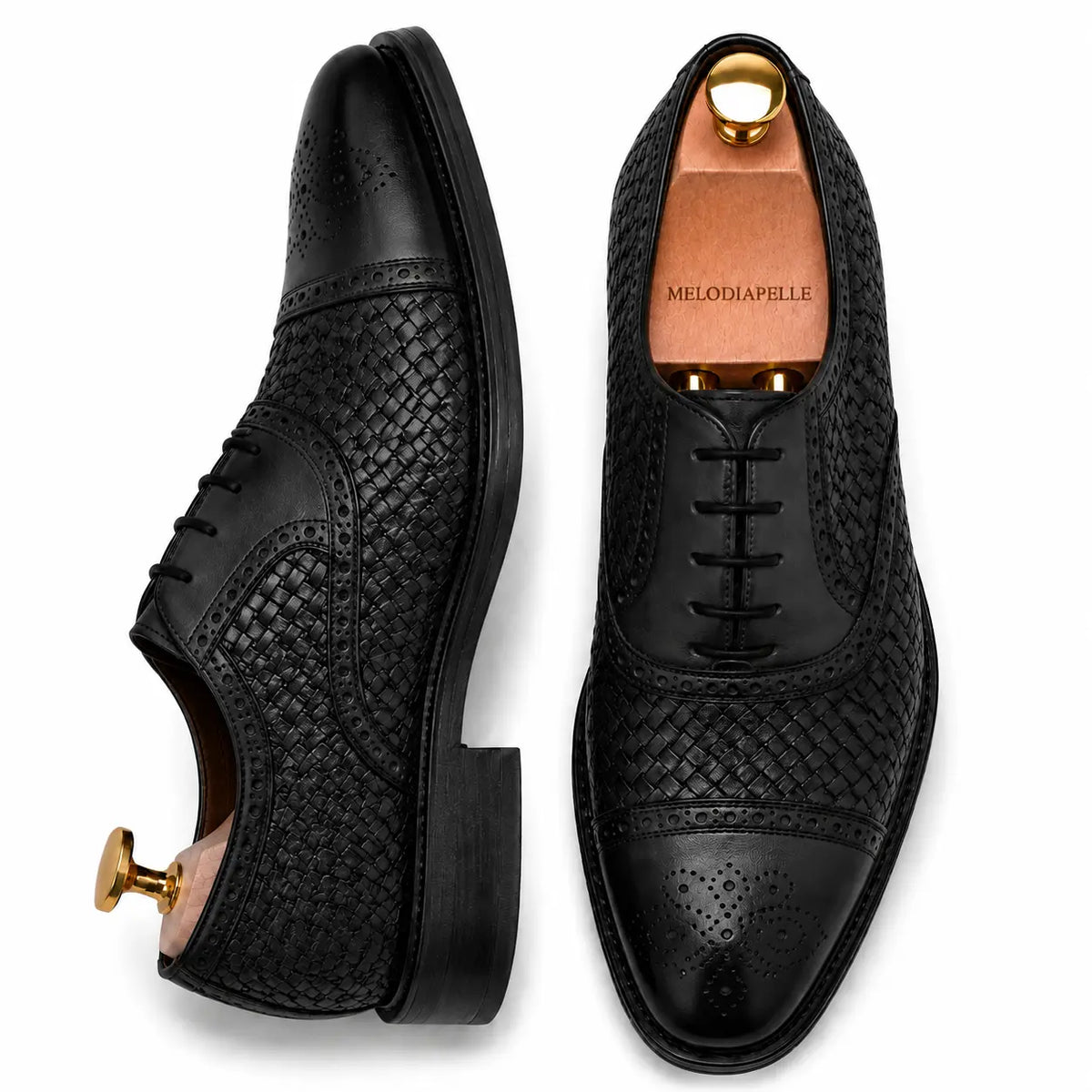 Munich Hand-Woven Brogue Oxford for Men - Goodyear Welted Leather Dress Shoes