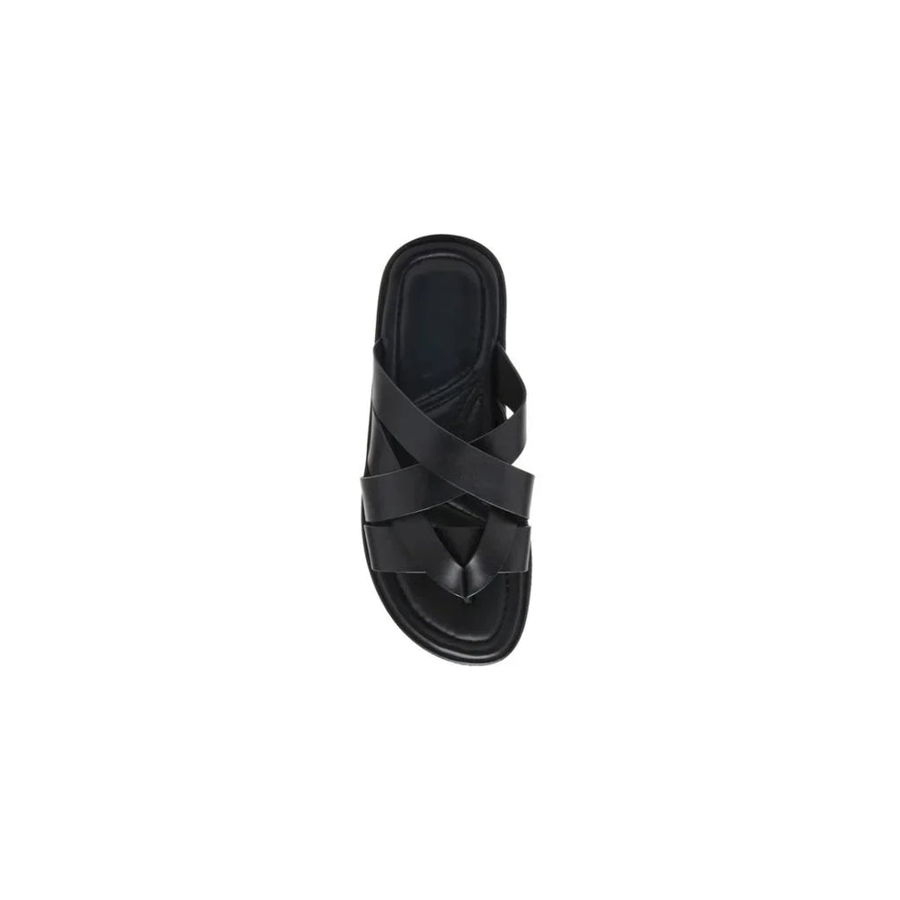 Mantarota Woven Cross Thong Flip-Flop for Men - Leather Cross-Strap Flip-Flops