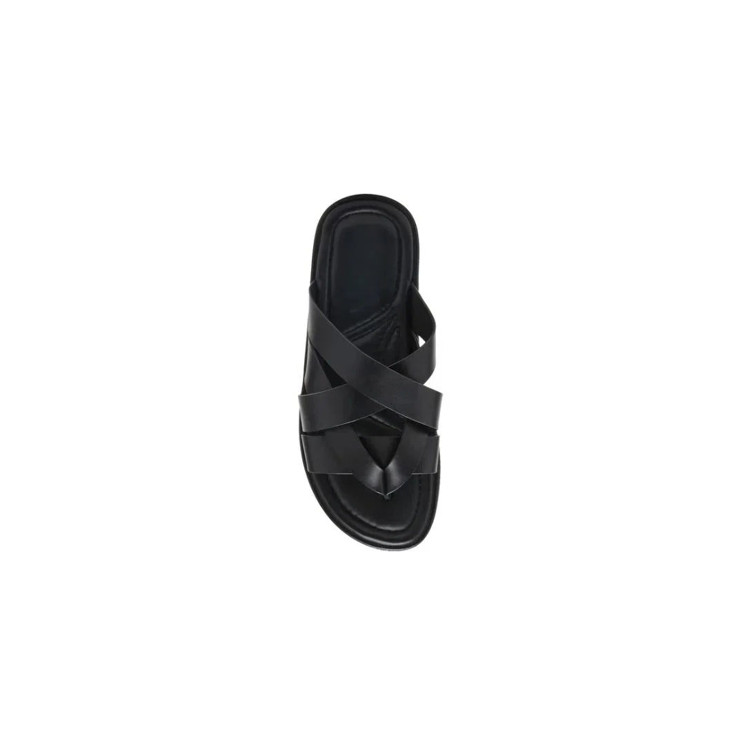 Mantarota Woven Cross Thong Flip-Flop for Men - Leather Cross-Strap Flip-Flops