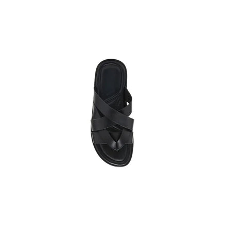 Mantarota Woven Cross Thong Flip-Flop for Men - Leather Cross-Strap Flip-Flops