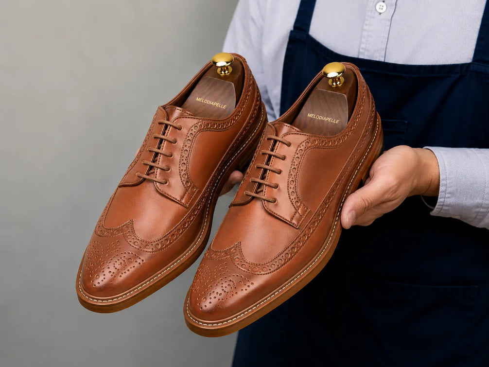 Morano Wingtip Brogue Derby for Men - Goodyear Welted Full-Grain Leather Shoes