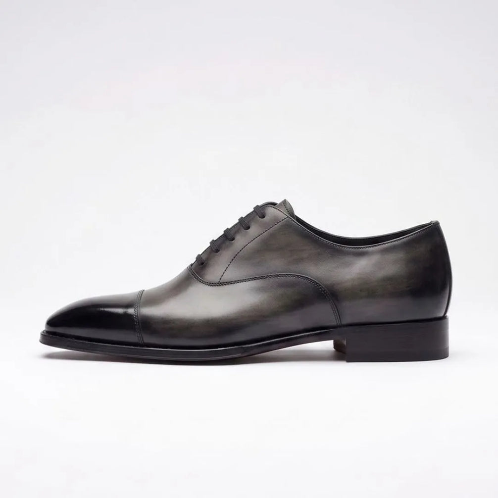 Mozzo Smoke Cap-Toe Oxford for Men - Burnished Oxford Shoes