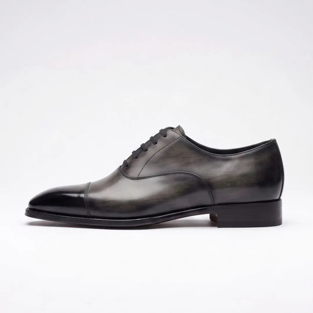 Mozzo Smoke Cap-Toe Oxford for Men - Burnished Oxford Shoes