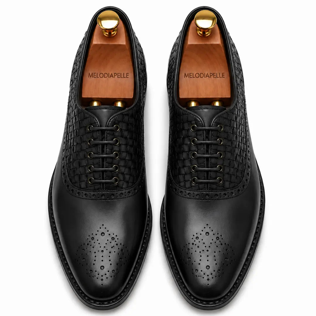 Maverick II Woven Wingtip Oxford // Cognac Tan