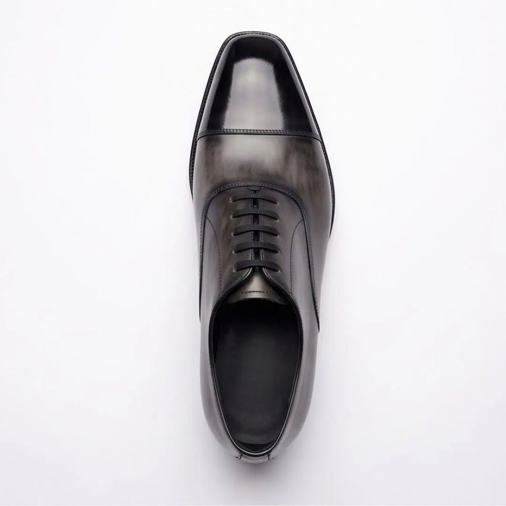 Mozzo Smoke Cap-Toe Oxford for Men - Burnished Oxford Shoes