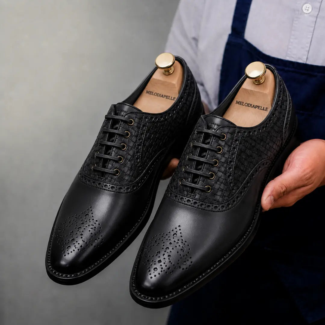 Maverick II Woven Wingtip Oxford // Cognac Tan