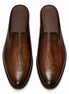 Mazzarino Hand-Inscribed Script Mule for Men - Backless Leather Slip-On Shoes