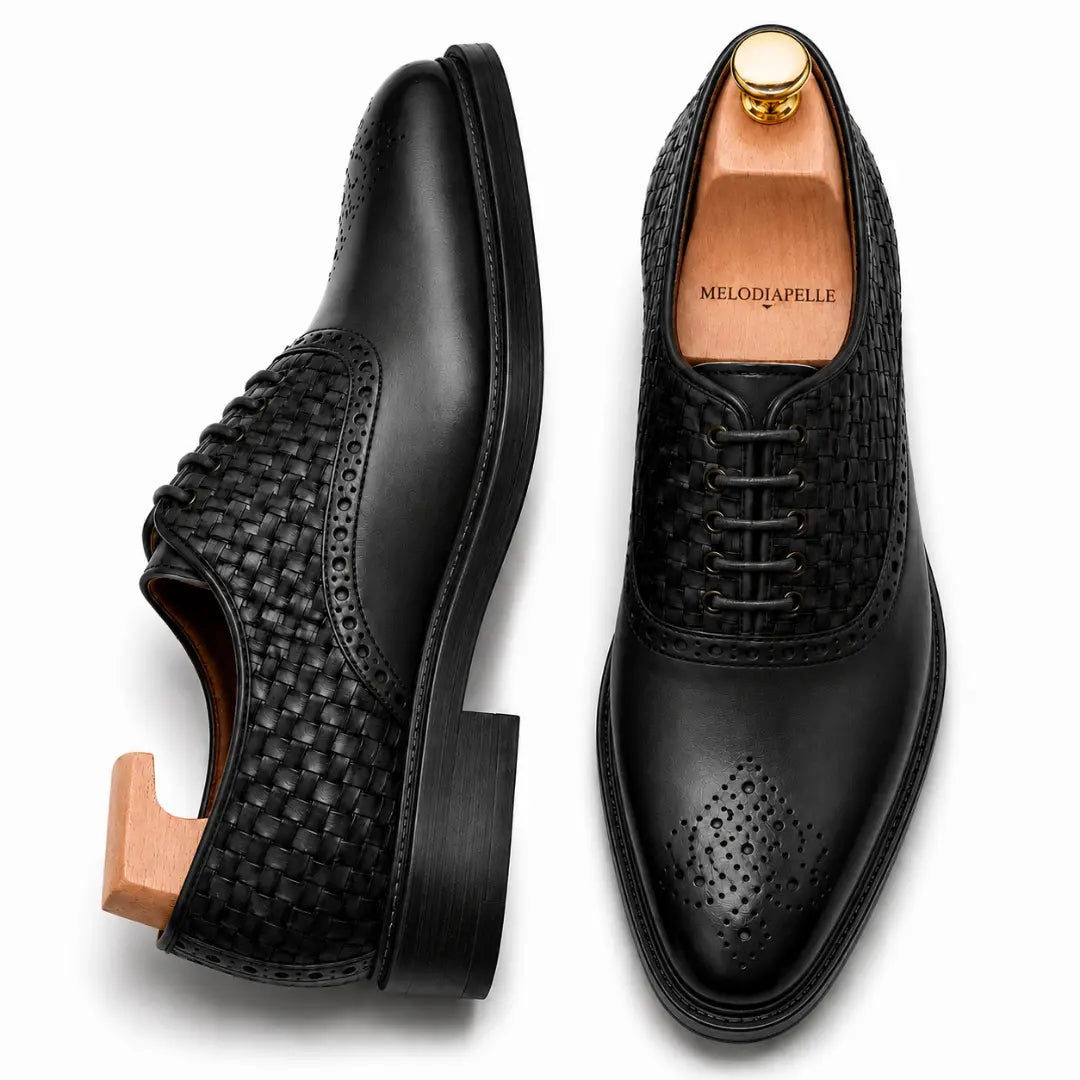 Maverick II Woven Wingtip Oxford // Cognac Tan