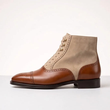 Molteno Spectator Balmoral Balmoral Boot for Men - Two-Material Lace-Up Boots
