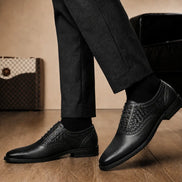 Maverick II Woven Wingtip Oxford // Cognac Tan