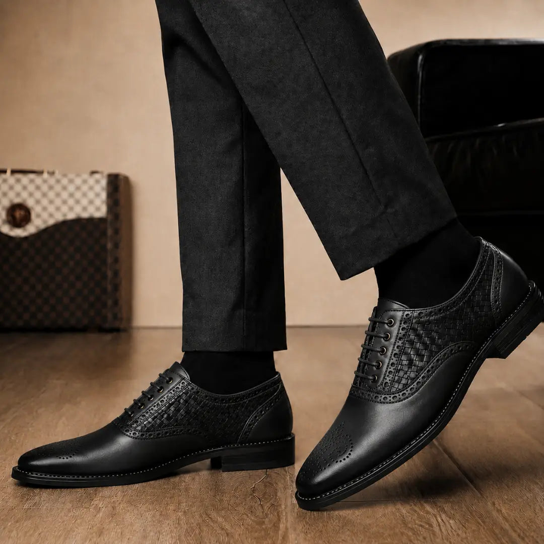 Maverick II Woven Wingtip Oxford // Cognac Tan