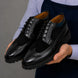 Mosaic Leather & Suede Wingtip Derby for Men - Goodyear Welted Lug-Sole Shoes