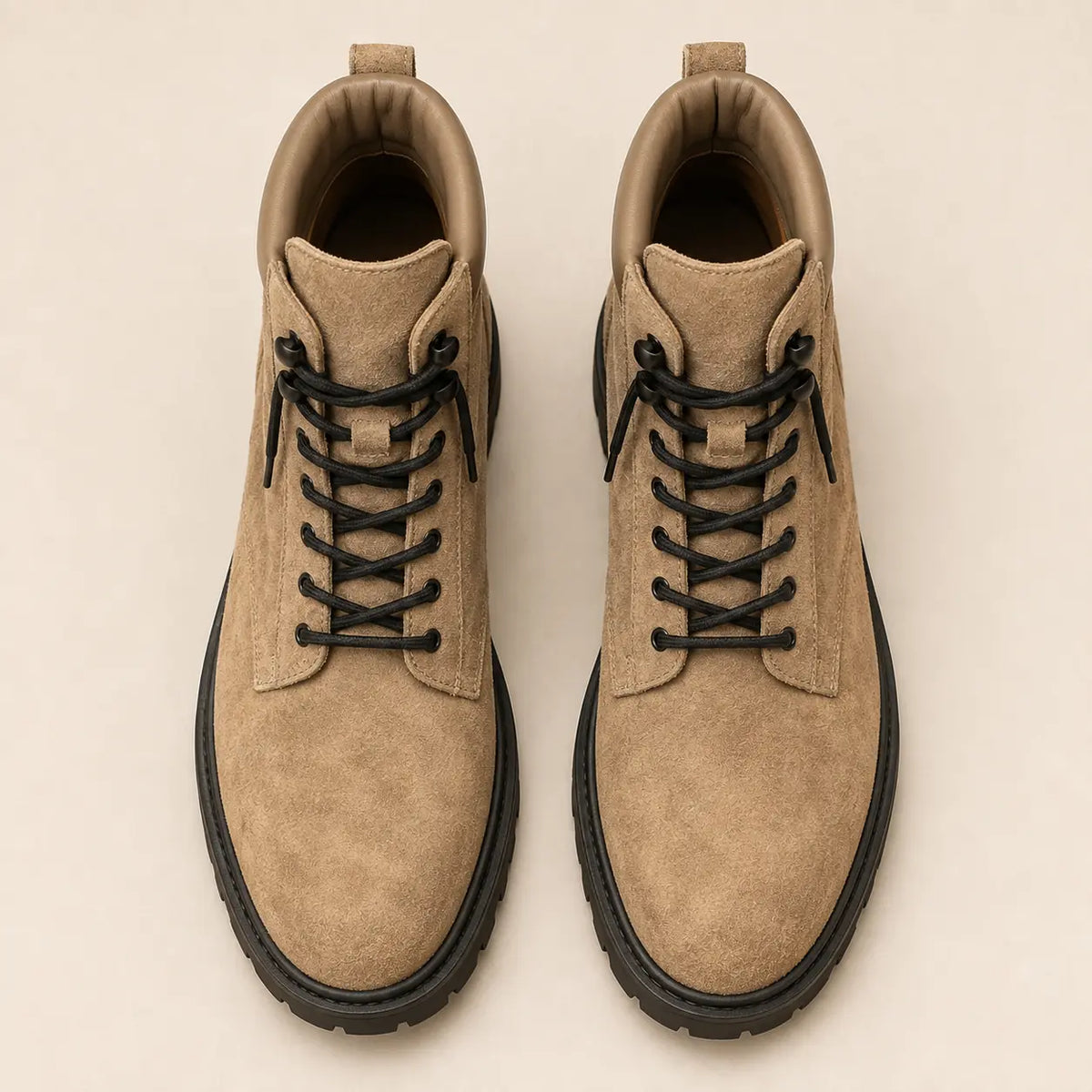 Mojave Suede Combat Boot for Men - Lug-Sole Lace-Up Leather Boots
