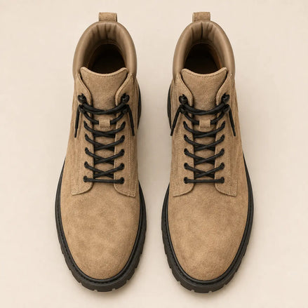 Mojave Suede Combat Boot for Men - Lug-Sole Lace-Up Leather Boots