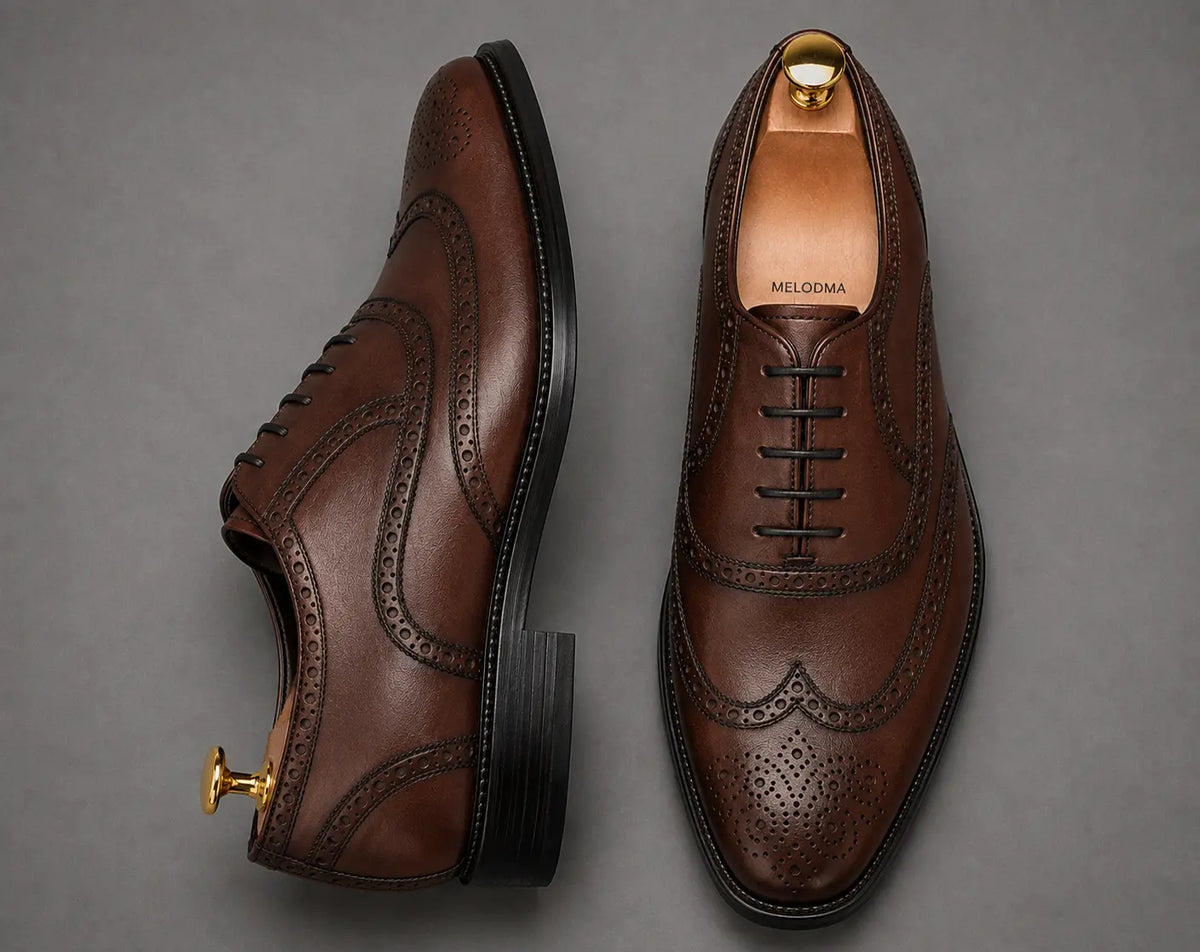 Mazaro Wingtip Brogue Oxford for Men - Goodyear Welted Full-Grain Leather Shoes