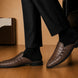 Melfi Croc-Embossed Slit-Vamp Mule for Men - Backless Block-Heel Shoes