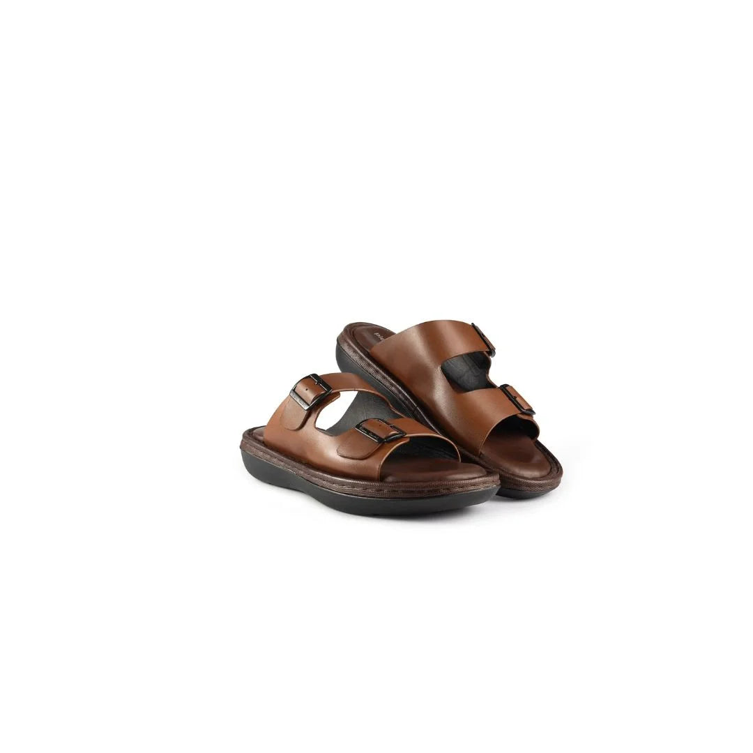 Molos Double-Buckle Slide Sandal for Men - Leather Slide Sandals