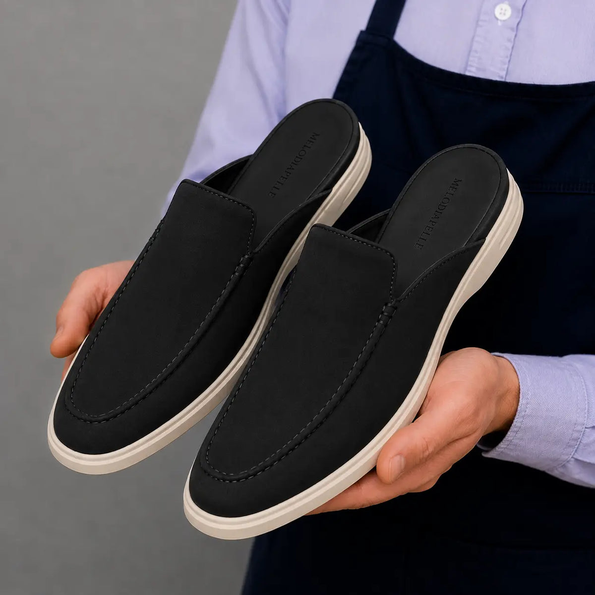 Melide Nubuck Cupsole Mule for Men - Backless Slip-On Summer Shoes