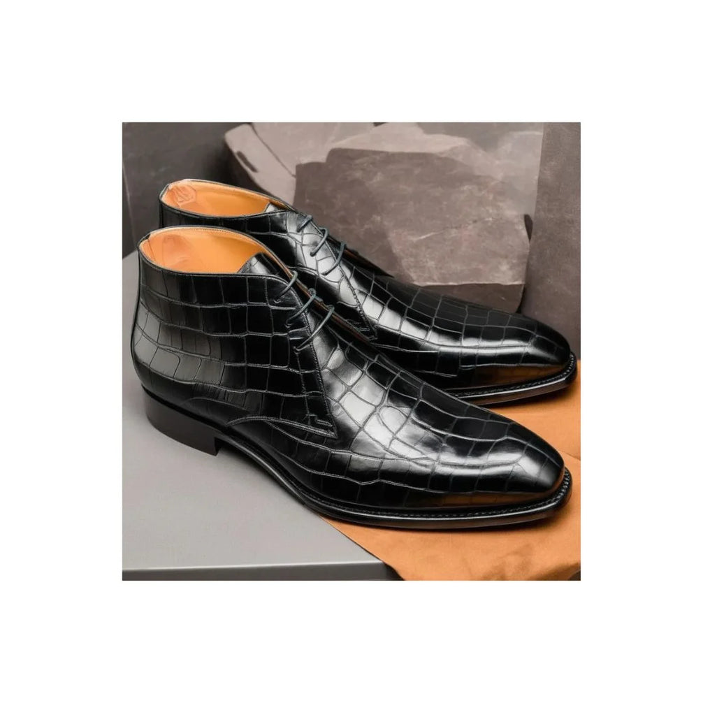 Mandla Croc-Embossed Chukka Boot for Men - Exotic-Look Chukka Boots