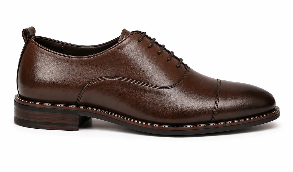 Monterosso Patina Cap-Toe Derby for Men - Handmade Leather Formal Shoes