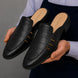 Molveno Croc-Embossed Slit Mule for Men - Backless Block-Heel Slip-On Shoes