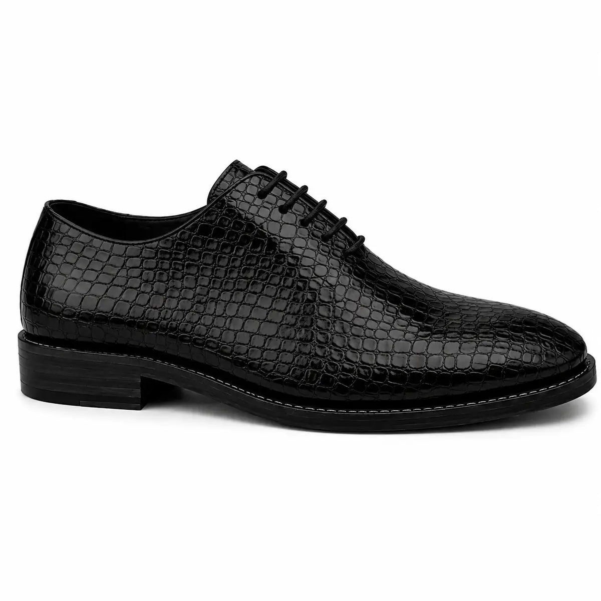 Meta Croc-Embossed Wholecut Oxford for Men - Goodyear Welted Leather Shoes