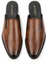 Mantova Burnished Leather Mule for Men - Backless Open-Heel Dress Shoes