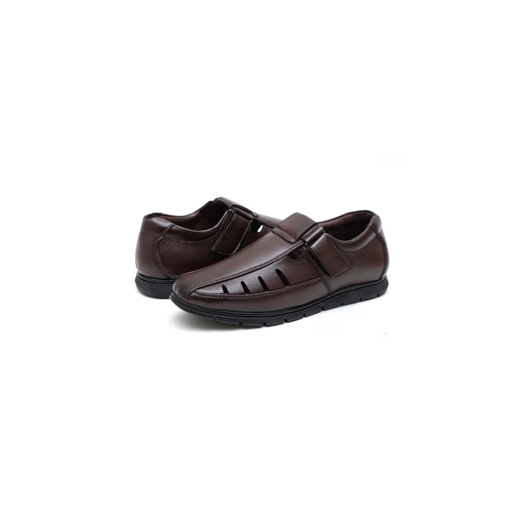 Molat Velcro Cut-Out Fisherman Sandal for Men - Cushioned Closed-Toe Sandals