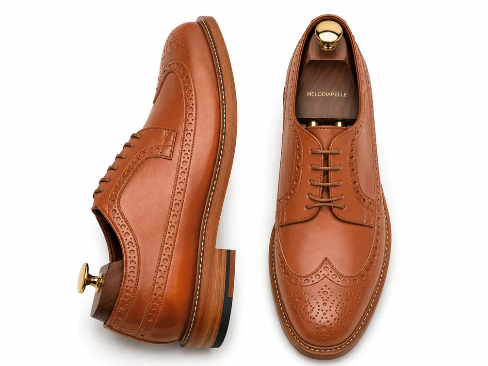 Morano Wingtip Brogue Derby for Men - Goodyear Welted Full-Grain Leather Shoes