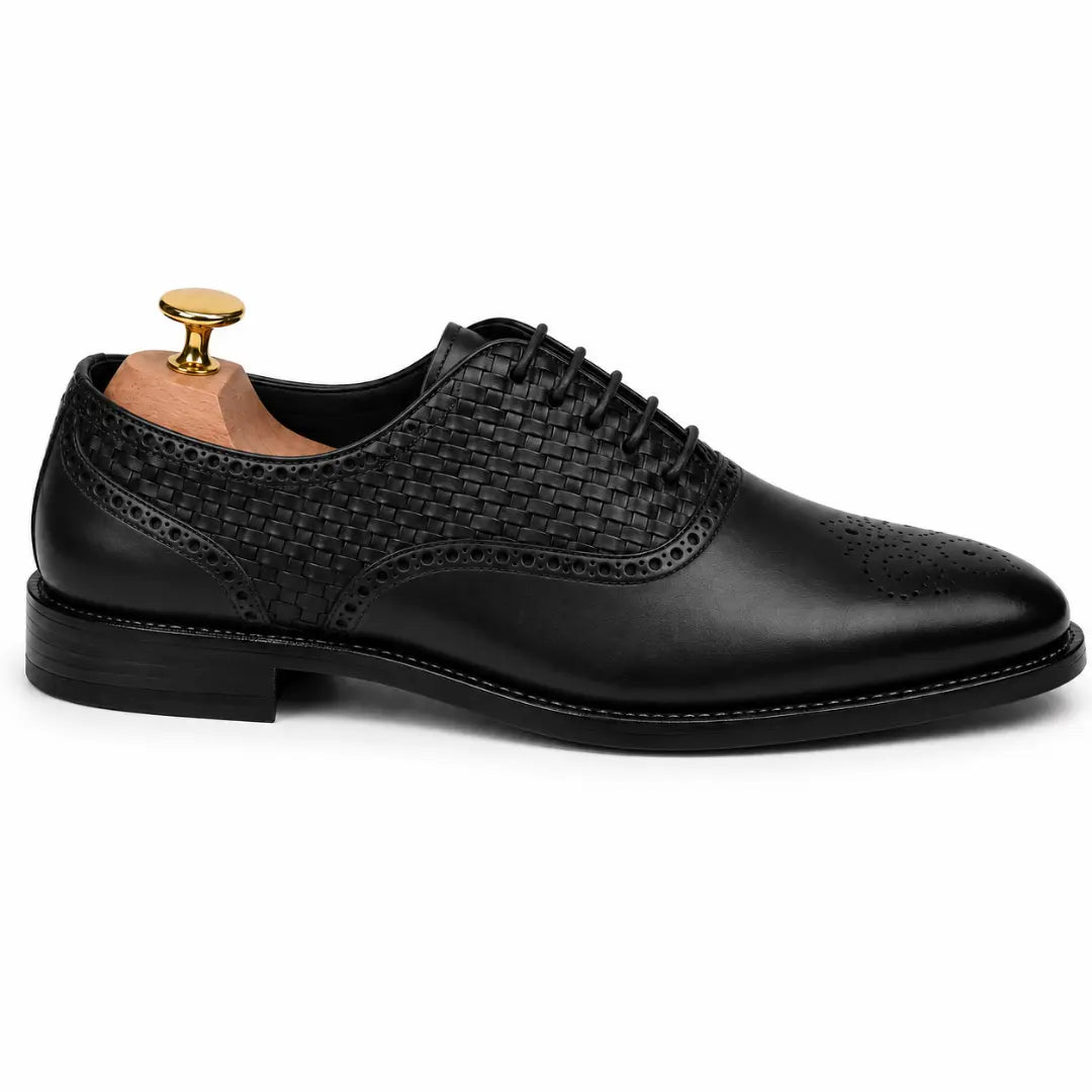 Maverick II Woven Wingtip Oxford // Cognac Tan