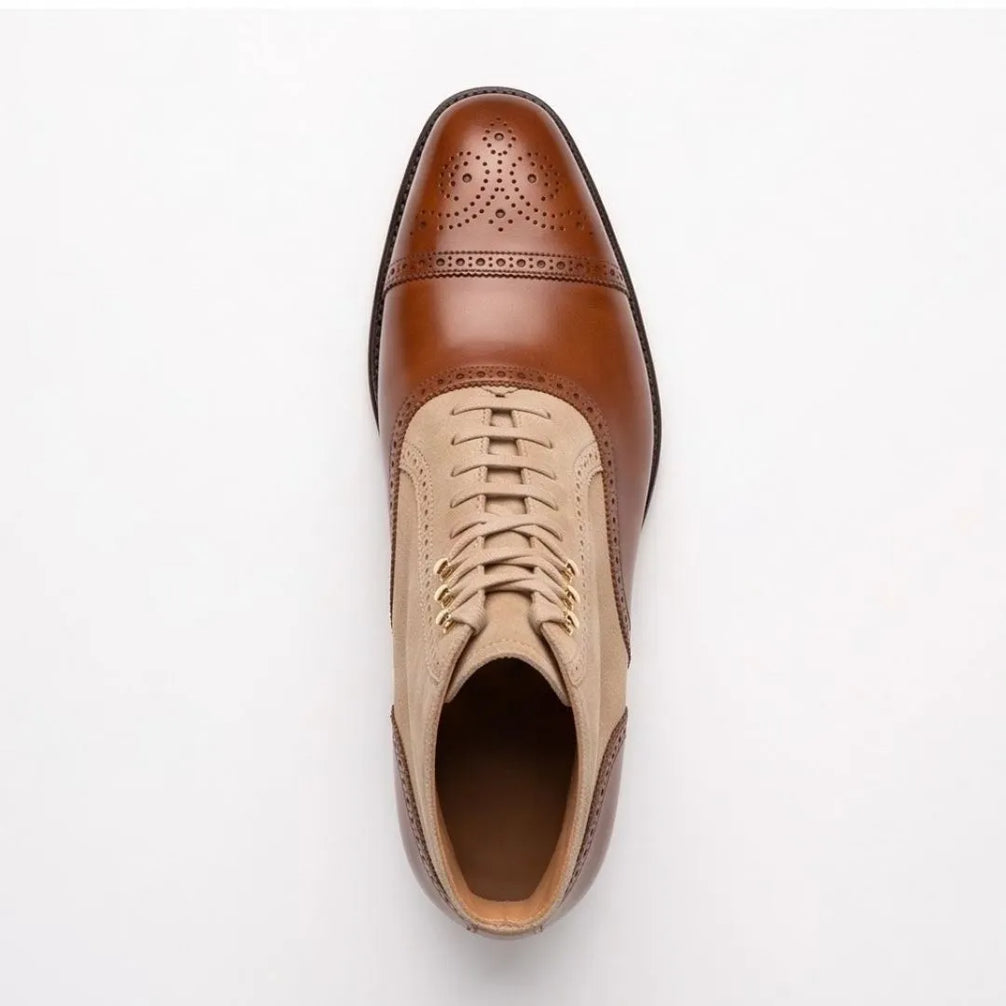 Molteno Spectator Balmoral Balmoral Boot for Men - Two-Material Lace-Up Boots