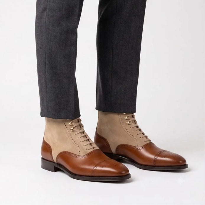 Molteno Spectator Balmoral Balmoral Boot for Men - Two-Material Lace-Up Boots